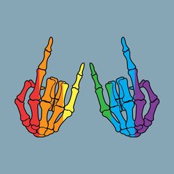 Skeleton Rock Hand LGBT Rainbow SVG