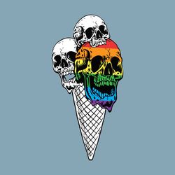 Ice Cream Skull LGBT Pride Skeleton SVG