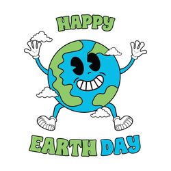 Cartoon Earth Happy Earth Day SVG