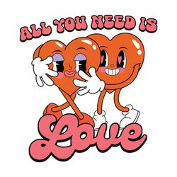 All You Need is Love Retro Hearts Couple