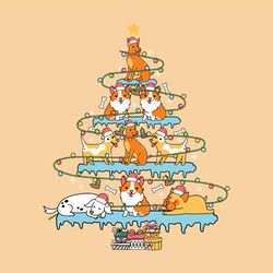 christmas tree of dogs