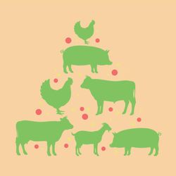 christmas tree of farm animals