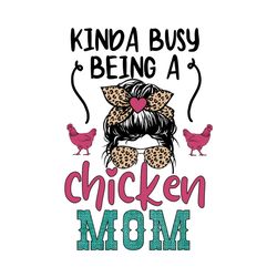 messy bun chicken mom sublimation png