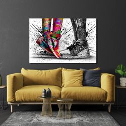 air jordan shoes graffiti canvas art,love is air jordan air jordan canvas wall art, modern graffiti canvas,ready to hang