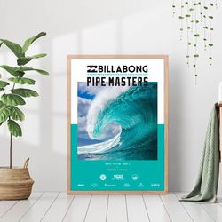 billabong pipeline masters 2017 vintage surfing competition canvas print canvas framed wall art beach house coastal deco