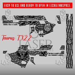 Taurus TX22 American theme Vector design gun engraving files,pistol engrave,vector scroll desing,laser engraving svg dxf