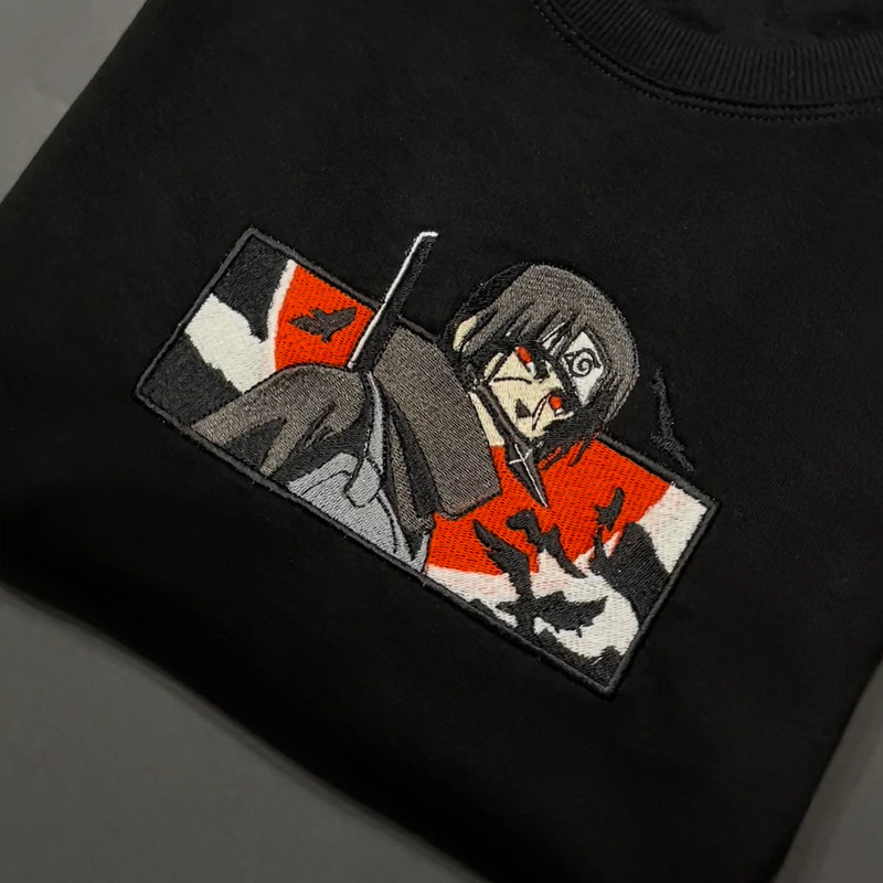 Itachi TShirt Itachi Uchiha T Shirt Naruto Anime Tshirt Embroidered TShirt FREE SHIPPING 1