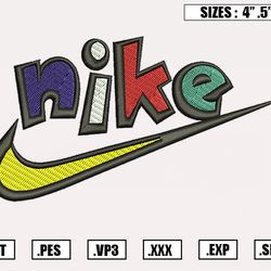 Nike 2 Outlines Slim Embroidery Designs, Nike Trending Embroidery Design File Instant Download