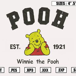 Disney Winnie The Pooh Est 1921 Embroidery Designs, Disney Embroidery Design File Instant Download