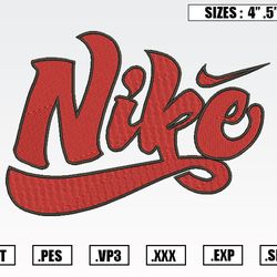 Retro Nike Logo Embroidery Designs, Nike Trend Embroidery Design File Instant Download