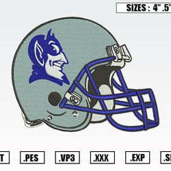 Duke Blue Devils Mascot Helmet Embroidery Designs, NFL Embroidery Design File Instant Download