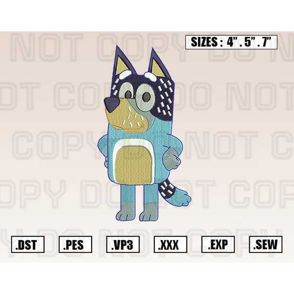 Bluey Design Bluey The Dog Embroidery Design, Cartoon Embroidery Design F | Inspire ...