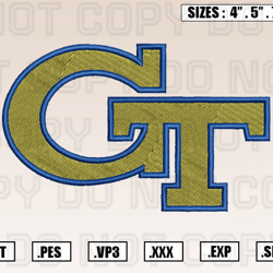 Georgia Tech Yellow Jackets Logo Embroidery Designs File, Ncaa Teams Embroidery Design File Instant Download