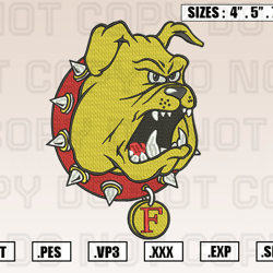 Ferris State Bulldogs Logo Embroidery Designs File, Ncaa Teams Embroidery Design File Instant Download