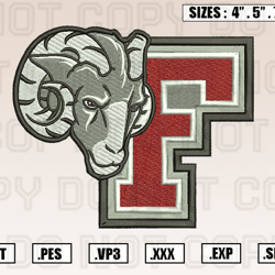 Fordham Rams Logos Embroidery Designs File, Ncaa Teams Embroidery Design File Instant Download