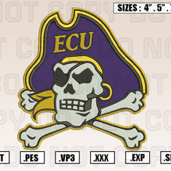 East Carolina Pirates Logo Embroidery Designs File, Ncaa Teams Embroidery Design File Instant Download