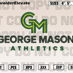 George Mason Patriots Logo Embroidery Designs File, Ncaa Teams Embroidery Design File Instant Download