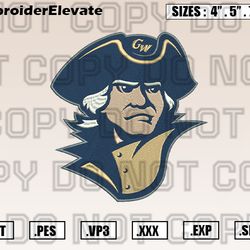George Washington Colonials Logo Embroidery Designs File, Ncaa Teams Embroidery Design File Instant Download