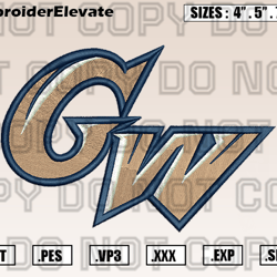 George Washington Colonials Logos Embroidery Designs File, Ncaa Teams Embroidery Design File Instant Download