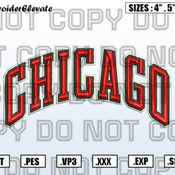 Logo Chicago Bulls Embroidery Designs File, NBA Teams Embroidery Design File Instant Download