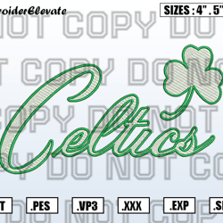 Logo Boston Celtics Embroidery Designs File, NBA Teams Embroidery Design File Instant Download