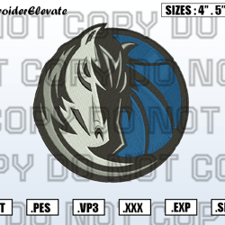 Dallas Mavericks Logo Embroidery Designs File, NBA Teams Embroidery Design File Instant Download