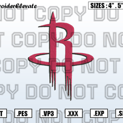 Houston Rockets Logo Embroidery Designs File, NBA Teams Embroidery Design File Instant Download