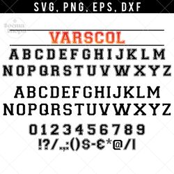 varscool svg font clipart, school svg font, college font t shirt, compatible with cricut and cutting machine