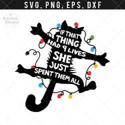 christmas light cat lives svg clipart, story svg, cat svg, compatible with cricut and cutting machine