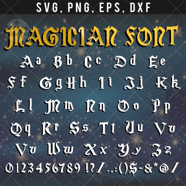 Magic Font Vector Magician Font SVG Clipart, Harry SVG font, Magician Font Tsh - Inspire ...