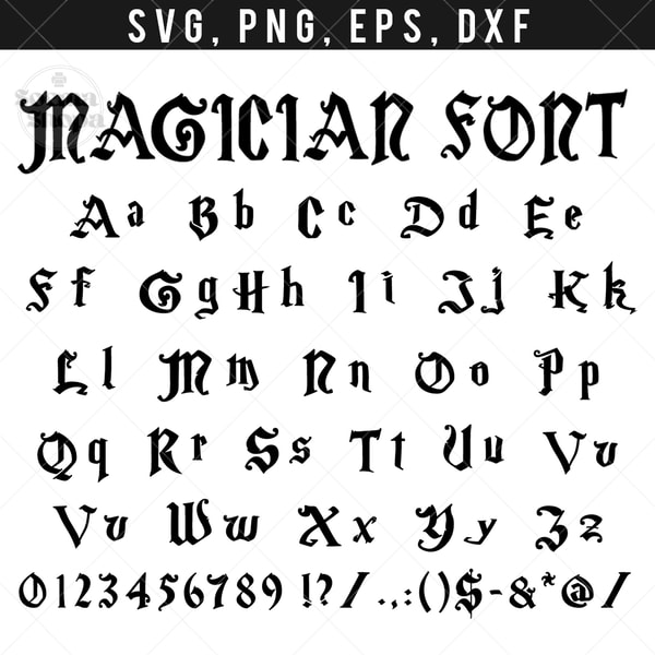 Magic Font Vector Magician Font SVG Clipart, Harry SVG font, Magician Font Tsh - Inspire ...