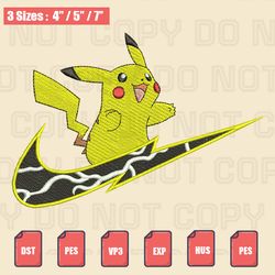 nike pikachu embroidery file, pokemon embroidery designs, machine embroidery design files