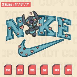 nike stitch in love embroidery file, nike valentine embroidery designs, machine embroidery design files