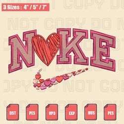 nike heart embroidery file, nike valentine embroidery designs, machine embroidery design files