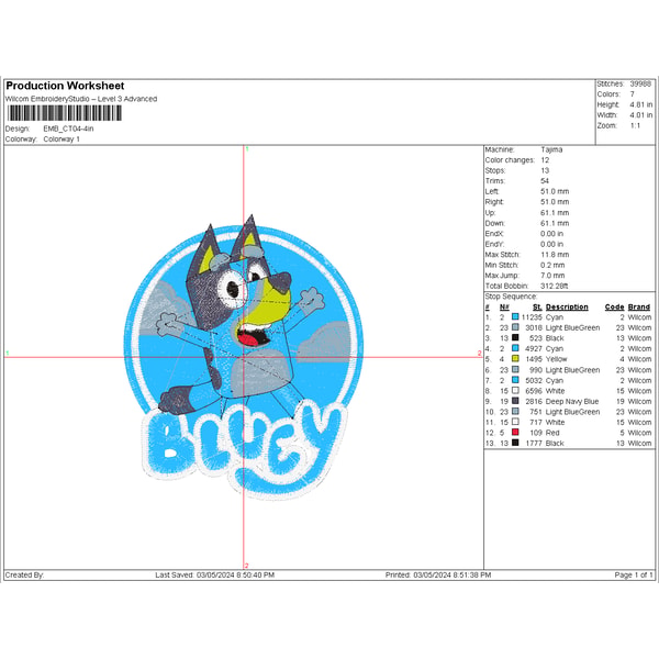Bluey Design Bluey Character Cartoon Embroidery Design, Cartoon Embroider - Inspire ...