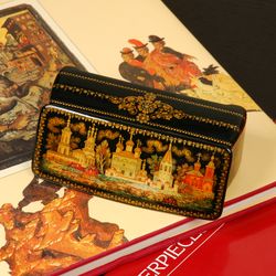 Vintage Lacquer Box Captivating Village Scenes and Exquisite Artistry
