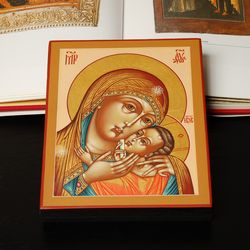 Hand-Painted Kasperovskaya Icon of the Virgin Mary A Collectible Orthodox Religious Art Gift