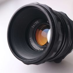 Rarest Black Industar 29 2.8/80 lens for Salut Medium Format cameras