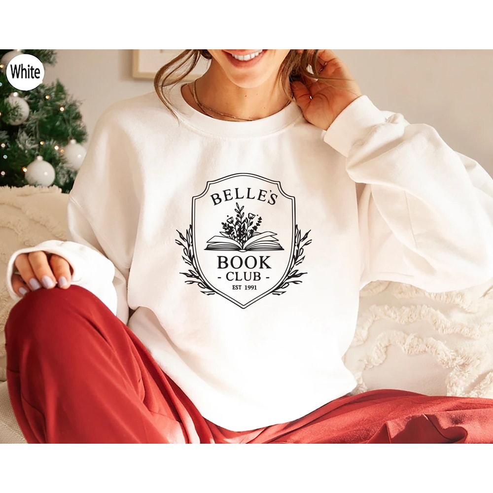 Belle's Book Shop Sweatshirt, Belle Princess T-Shirt, Beauty and the Beast Sweat, Book Lover Gift, Family Vacation Trip Hoodie.jpg