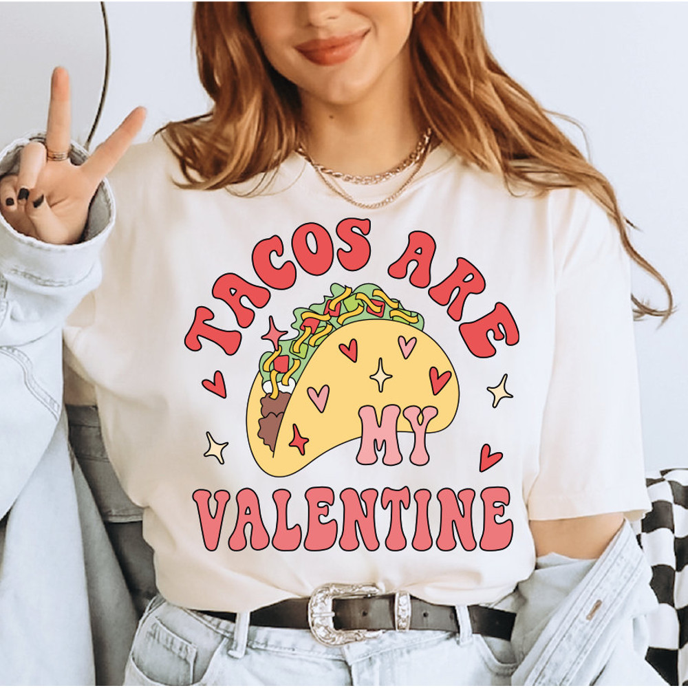 Tacos Are My Valentine Comfort Colors Shirt, Funny Tacos Shirt, Taco Lover Gift, Cinco de Mayo Shirt,  Mexican Fiesta Party LS790.jpg