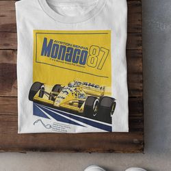 ayrton senna t-shirt, monaco grand prix, monaco race, moto gp shirt, grand prix shirt,ayrton senna 1987 tee,racing drive