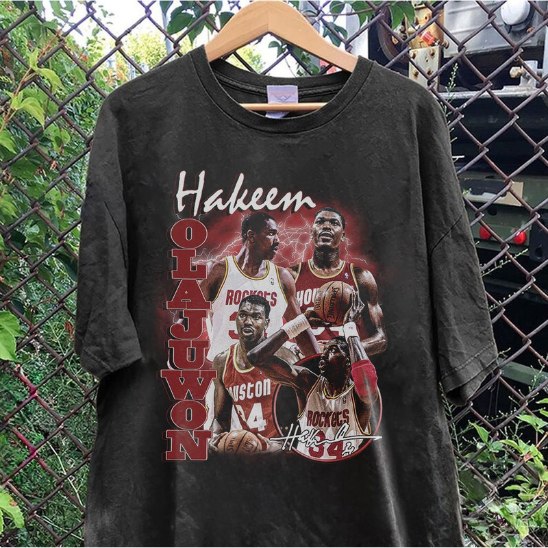 Vintage 90s Graphic Style Hakeem Olajuwon T-Shirt, Hakeem Olajuwon Shirt, Houston basketball Shirt, Vintage Oversized Sport Shirt Sweatshirt 1.jpg