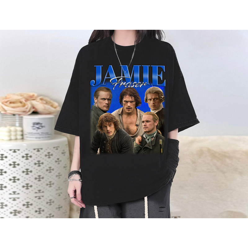 Jamie Fraser Character T-Shirt, Jamie Fraser Shirt, Jamie Fraser Tees, Jamie Fraser Unisex, Vintage Shirt, Trendy Shirt, Black Movie T-Shirt.jpg