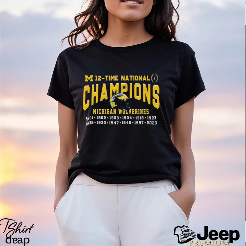 12 Time National Champions Michigan Wolverines Helmet shirt - teejeep.jpg