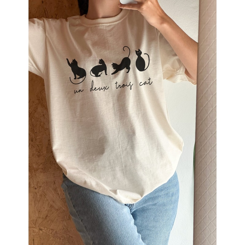 Cat T-shirt, Cat Shirt, Cat Lovers Gift, Un Deux Trois Cat, Gift for Cat Lovers, Dad cat shirt, cat mom shirt, Cat Shirts.jpg