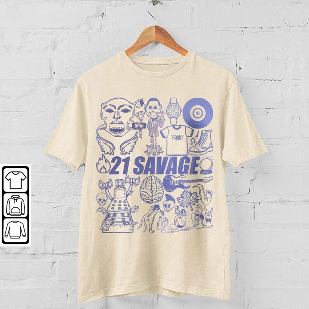 21 Savage Doodle Art Shirt, 21 Savage Tour Tee.jpg