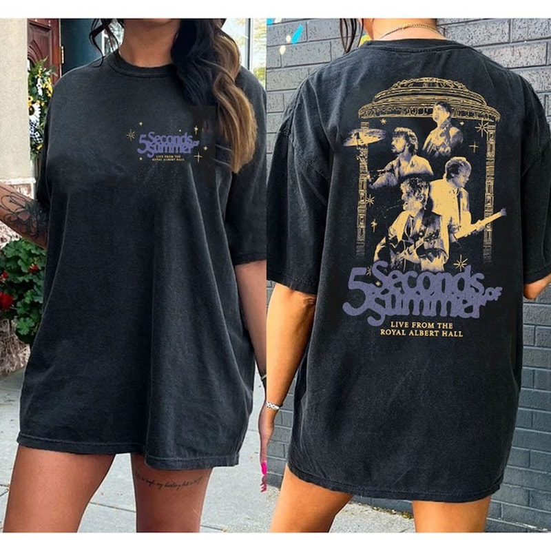 5SOS Albert Hall Black T-shirt, The Feeling of Falling Upwards Albert Hall Shirt.jpg