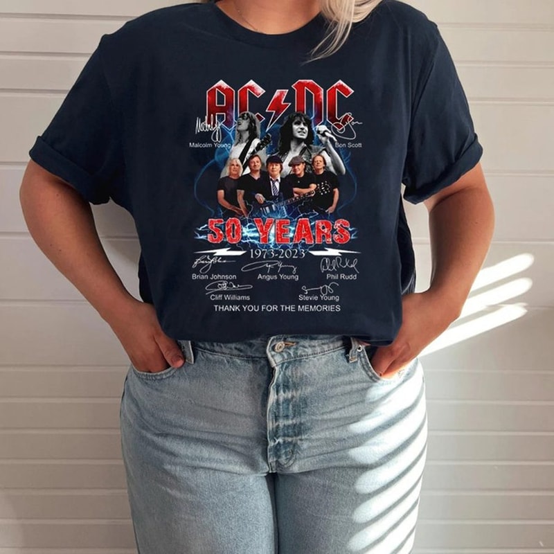 ACDC Band Signature 50 Years Shirt, ACDC Anniversary 1973-2023 Tee.jpg
