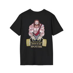 jesus is my spotter shirt, funny workout t-shirt, gym shirt, gift for weightlifter, oversized work out tee, pump cover,