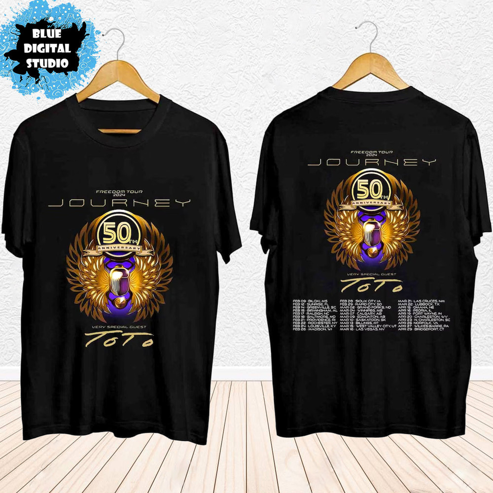 Journey Freedom Tour 2024 Shirt, Journey With Toto 2024 Concert Shirt, Journey Band Fan Shirt, Journey Shirt Gift, Journey Freedom Tour Tee 1.jpg